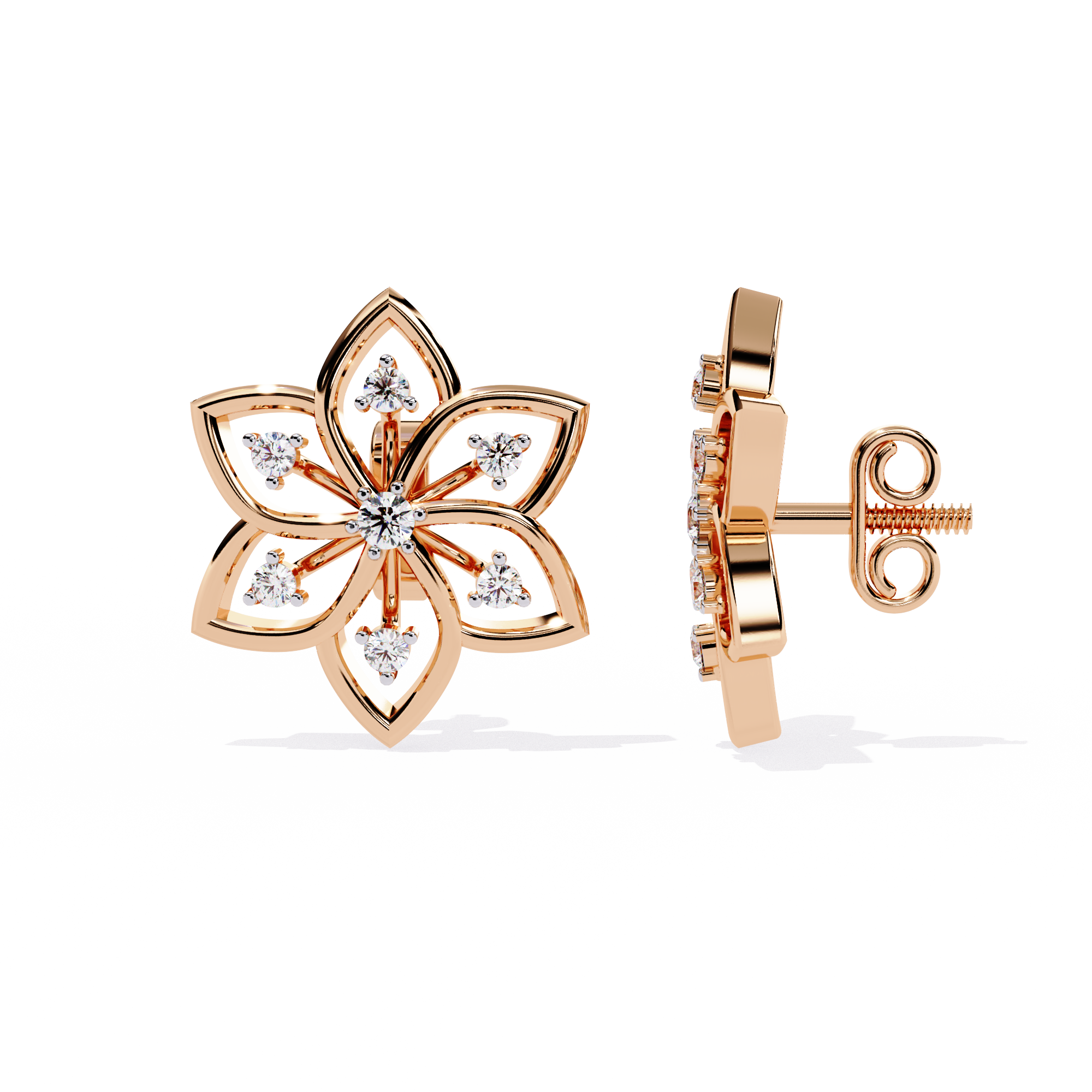 Solitairekart 0.1ct Yellow Gold Diamond Earrings